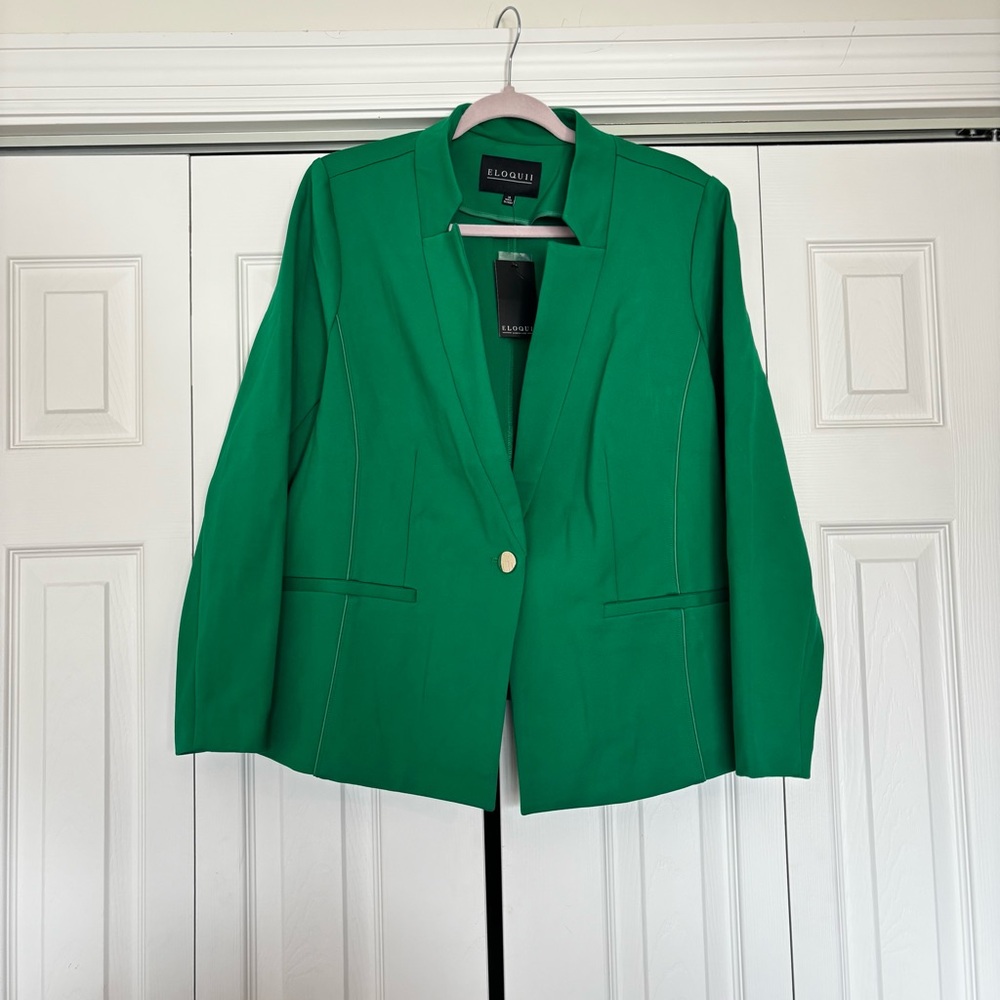 Eloquii Vibrant Green Suit Jacket - Picture 3 of 5